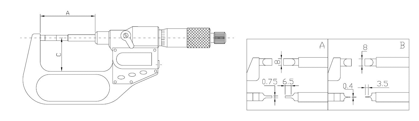 117-02-0 - MIKROMETR S OZASENÝMI PLOCHAMI