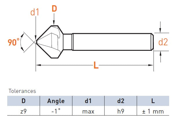 CM1510 - ZÁHLUBNÍK 90 CARBIDE 12,4 mm