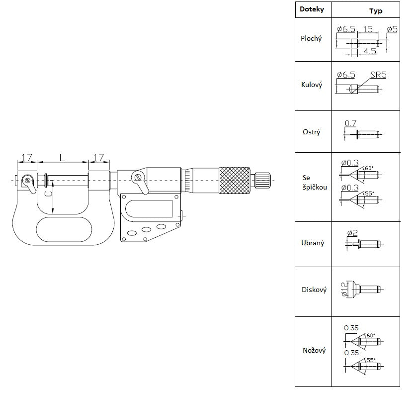 146-01-0 - MIKROMETR S VYMĚN. DOTEKY