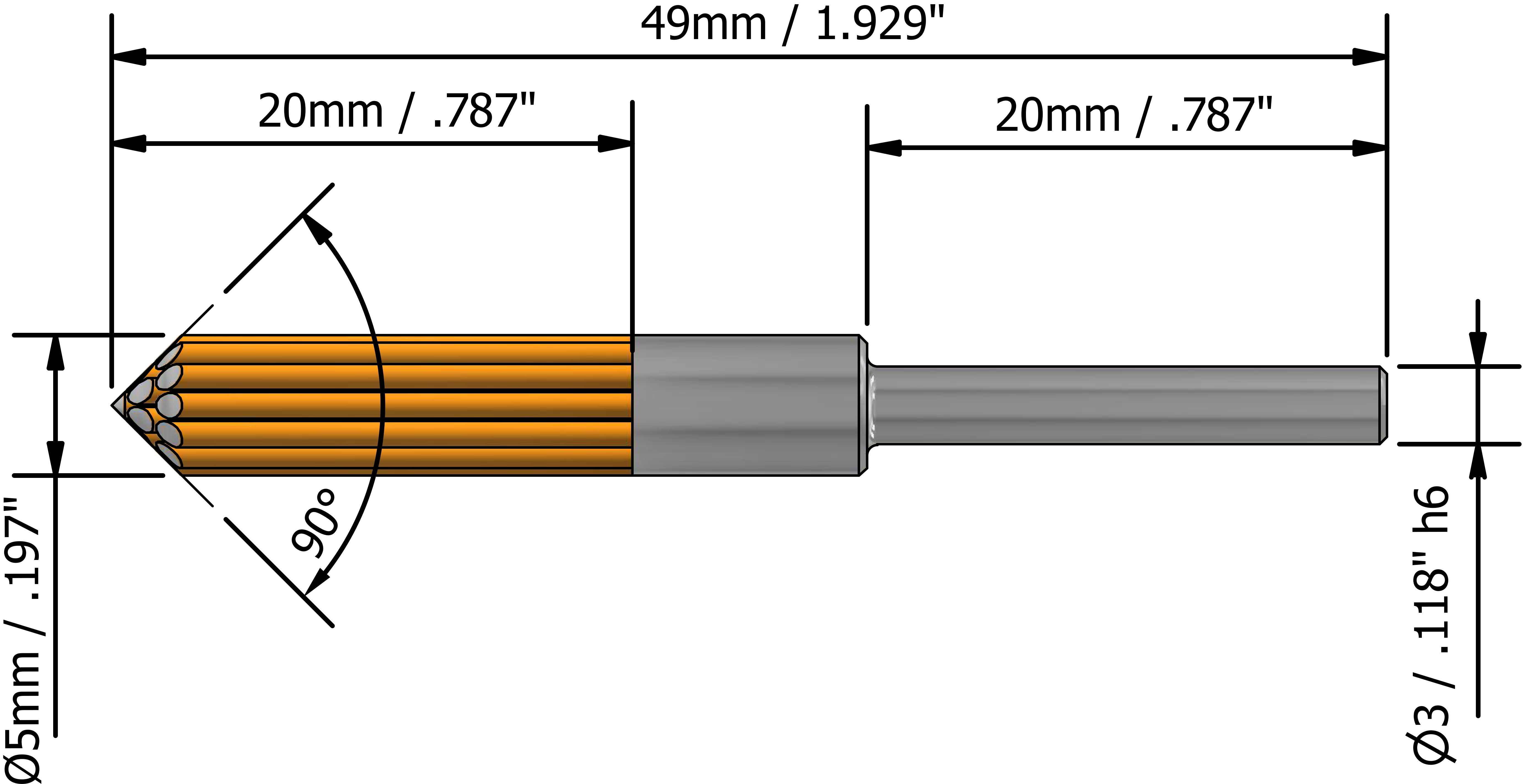 UF6950 - Kartáč Ø 5,0 mm - zrno 3000